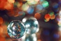 background red green blue color glass ball reflection bokeh blur