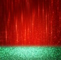Background Of Red And Green Bokeh Lights. Christmas Concept.