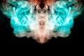 A background of red and green wavy smoke in the shape of a ghost Royalty Free Stock Photo