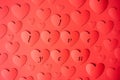 Background red hearts cut out of paper on a red background. Words I love you. Royalty Free Stock Photo