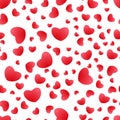 Background of red hearts. Seamless pattern. For greeting cards, wedding, birthday, congratulations, party.