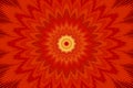 Background red kaleidoscope flower pattern. fabric