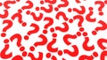 Background of red question marks on white background Royalty Free Stock Photo