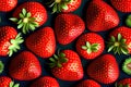 background of red ripe strawberries. Generative AI