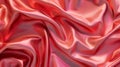 The background is a red silk cloth pattern with lush velvet fabric textures. A 3D realistic drape liquid material for Royalty Free Stock Photo
