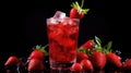 background red soda drink strawberry