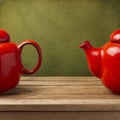 Background with red tea pot Royalty Free Stock Photo
