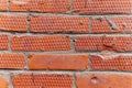 background of red textured relief brick. aged old stone wall or street texture blocks as Royalty Free Stock Photo