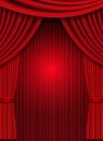 Background with red theatre curtain Royalty Free Stock Photo