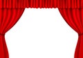 Background with red velvet curtain. Vector