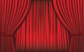 Background with red velvet curtain. Vector .