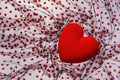 Background with red velvet heart Royalty Free Stock Photo