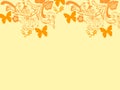 Background repetition flowers cards backgrounds orange butterflies