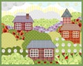 Background retro patchwork summer nature landscape picture Royalty Free Stock Photo