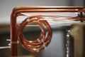 Background ring of copper pipes Royalty Free Stock Photo