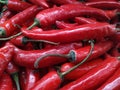 Ripe red hot chili papper at the market Royalty Free Stock Photo