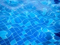 Background of rippled blue water in swimming pool. Royalty Free Stock Photo