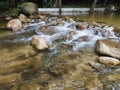 Background River and waterfall stone