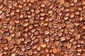 Background of roasted black coffee beans