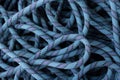 Ropes for climbing activities in vertical terrain, blue karmantel rope