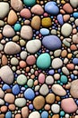 Background from round pebbles pattern, 3d multicolored rounded small stones pattern abstract wallpaper Royalty Free Stock Photo