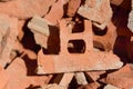 Rubble of broken red bricks Royalty Free Stock Photo