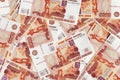 Background of Russian roubles Royalty Free Stock Photo