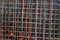 Background with rusty grid. Construction and industrial theme.