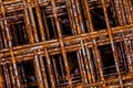 Background with rusty grid. Construction and industrial theme. Royalty Free Stock Photo