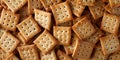 background with saltine crackers. top view