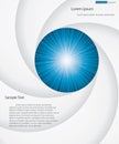 Background for sample text with burst in the center of aperture blade : white & blue
