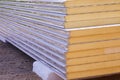 Background of sandwich panel building facade.