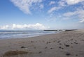 Background, sandy beach against turquoise sea and blue sky3