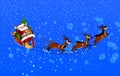 Background with Santa Claus flying Royalty Free Stock Photo