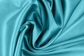 Background from satin fabric of green blue color Royalty Free Stock Photo