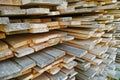 Background of sawn boards in a stack. lumber Royalty Free Stock Photo