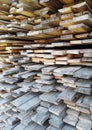 Background of sawn boards in a stack Royalty Free Stock Photo