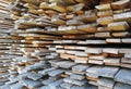 Background of sawn boards in a stack Royalty Free Stock Photo