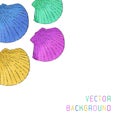 Background With Scallop Shells Royalty Free Stock Photo