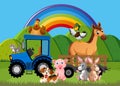 Background scene with farm animals on the farm Royalty Free Stock Photo