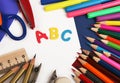 Background with school stationery