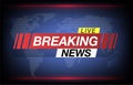 Background screen saver on breaking news. Breaking News Live on World Map Background. Vector Illustration. Royalty Free Stock Photo