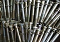 Background of screw bolts, Internal screw, nuts, many screws. Royalty Free Stock Photo