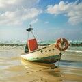 Background of sea with big waves and sky with clouds Royalty Free Stock Photo