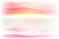 Background with sea and mountain. Sunset time. Royalty Free Stock Photo