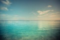 Dramatic blue sea and blue sky with clouds. Tropical sea background