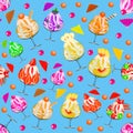 background seamless with a fruit and berry ice crea Royalty Free Stock Photo