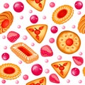 background seamless with fruit biscuits with jelly Royalty Free Stock Photo