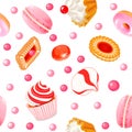 background seamless with fruit biscuits with jelly Royalty Free Stock Photo
