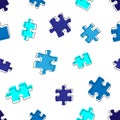 background seamless pattern with blue puzzle Royalty Free Stock Photo